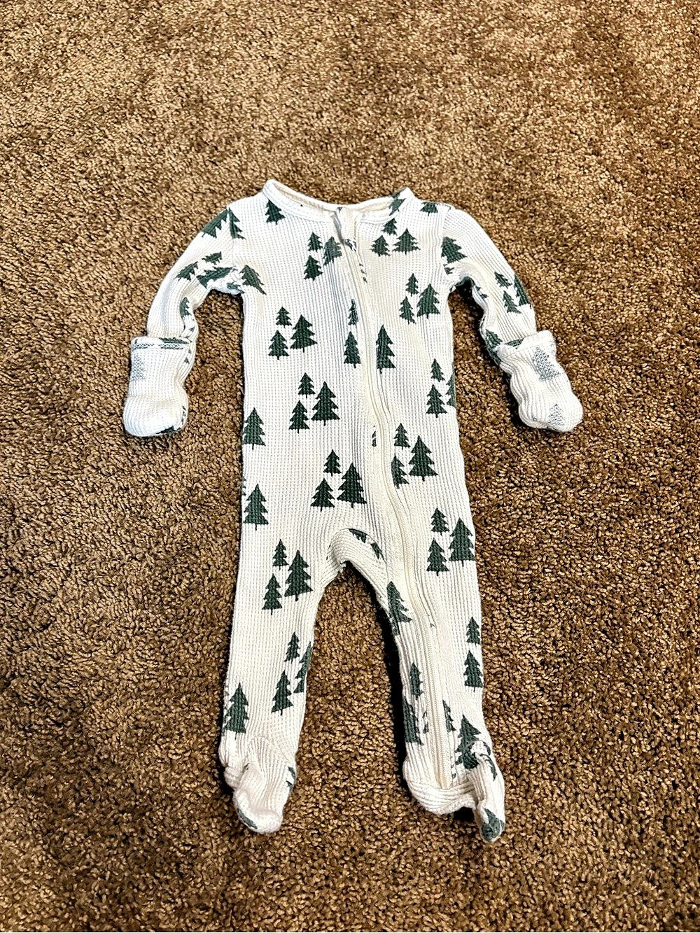 Spearmint Live Organic Cotton Waffle Footie